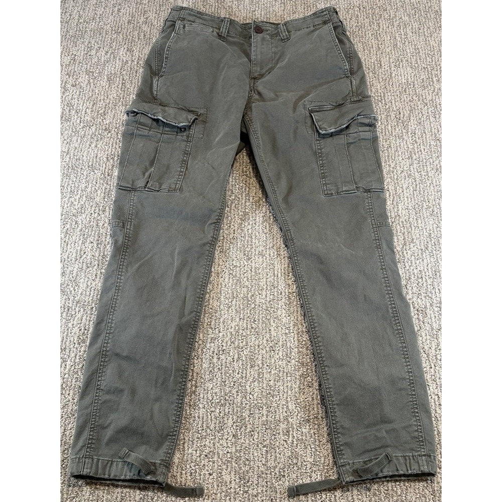 American Eagle Green Cargo Pant Joggers Size‎ 29x27 Bottom Drawstrings